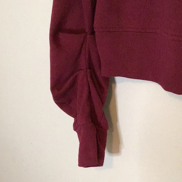 Ladies M Burgundy Cropped Sweatshirt - Picture 3 of 4